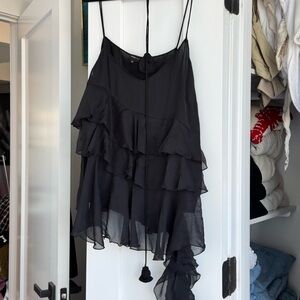 River Island Black Layered Cami with Corsage, US 14